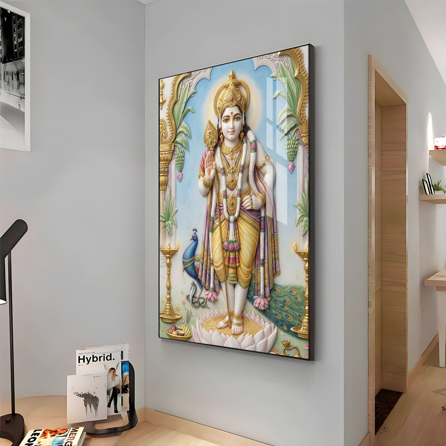 Deity Murugan Ji Premium Acrylic Vertical Wall Art