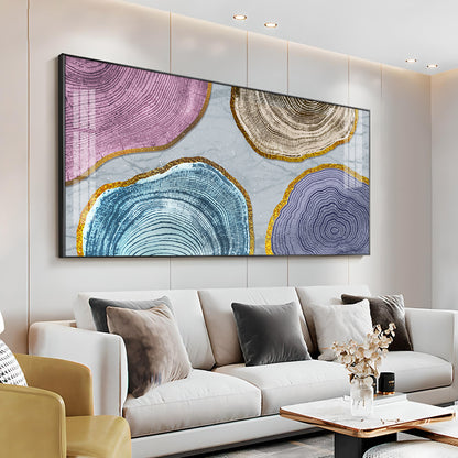 Circular Wood Grain Patterns Premium Acrylic Horizontal Wall Art
