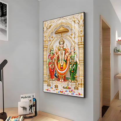 Divine Murugan Valli Deivanai Subramanya Swamy Premium Acrylic Vertical Wall Art