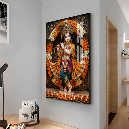 Beautiful Shree Krishna Premium Acrylic Vertical Wall Art
