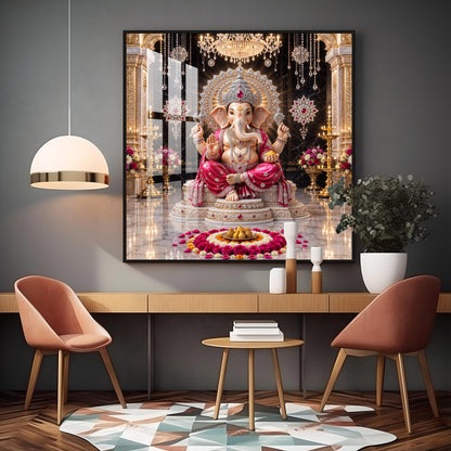 Ganpati Bappa Premium Acrylic Square Wall Art