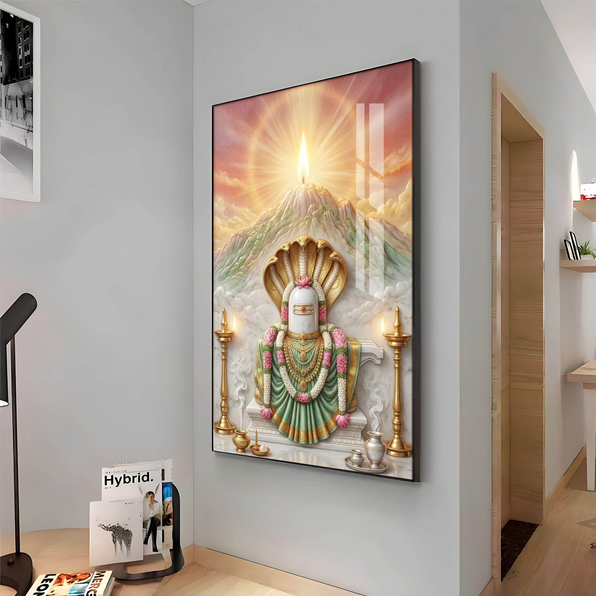 Bhagwan Shiva Lingam Premium Acrylic Vertical Wall Art