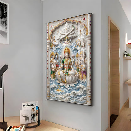 Daughter Of The Ocean Shri Lakshmi Premium Acrylic Vertical Wall Art