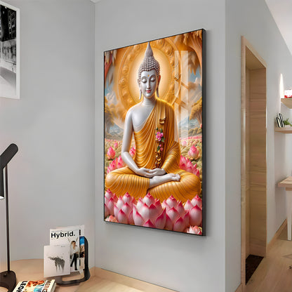 Tamatina Buddha Luxury Crystal Vertical Wall Art