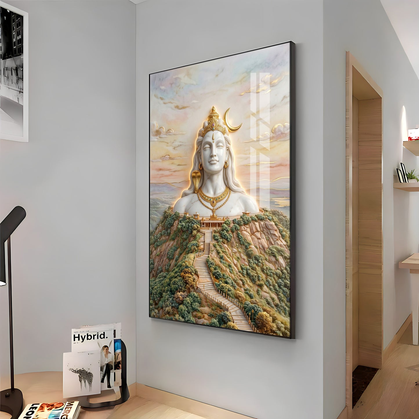 Depiction of Lord Shiva Premium Acrylic Vertical Wall Art