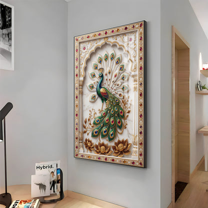 Beautiful Peacock Premium Acrylic Vertical Wall Art