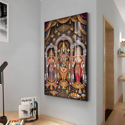 Lord Tirupati Venkateswara Premium Acrylic Vertical Wall Art