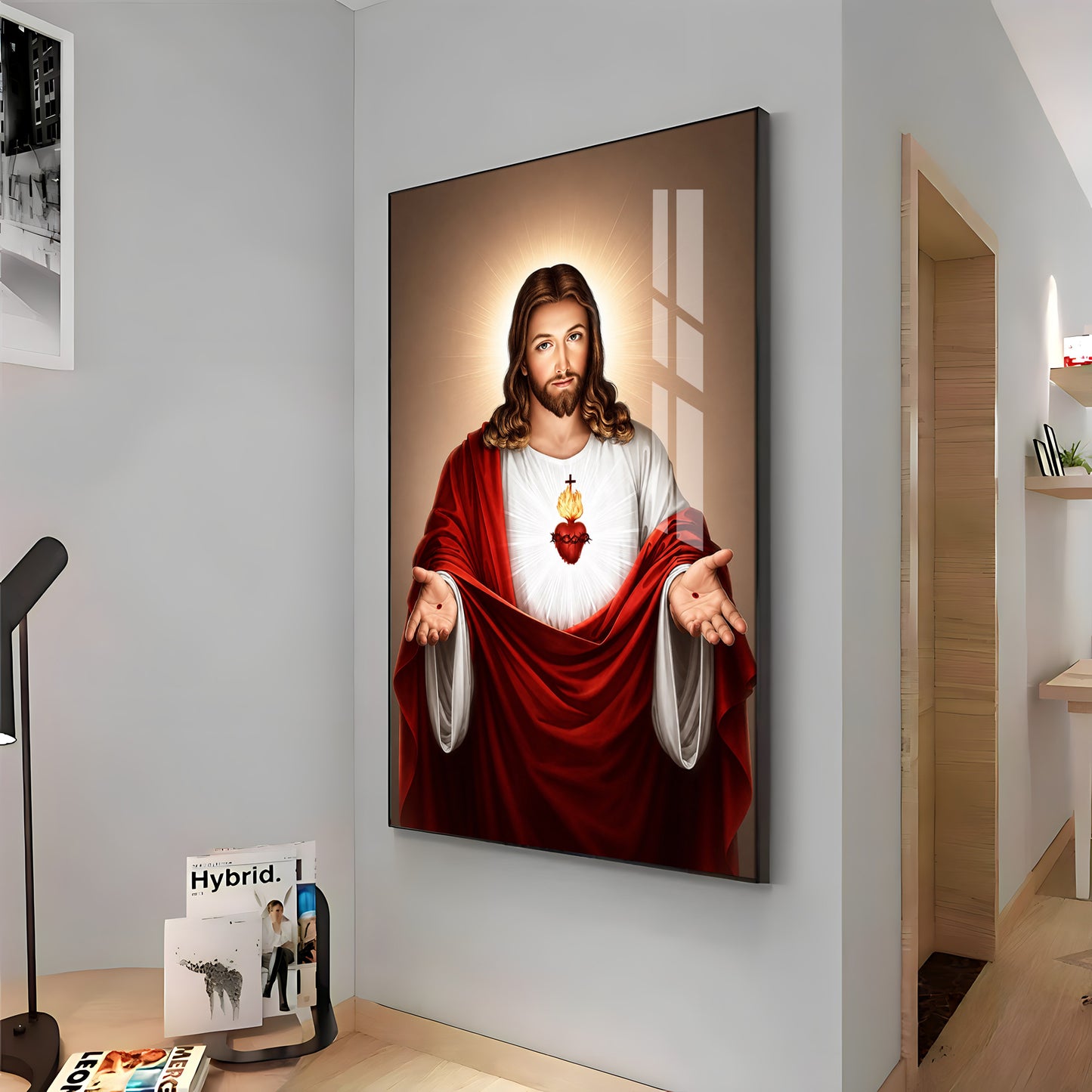 Jesus Christ With The Sacred Heart Premium Acrylic Vertical Wall Art