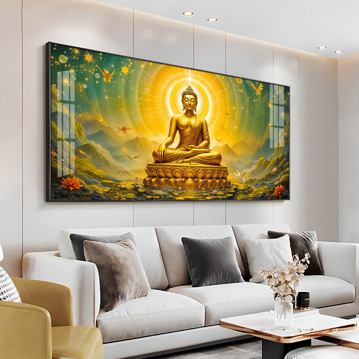 Cloudscape Buddha Premium Acrylic Horizontal Wall Art