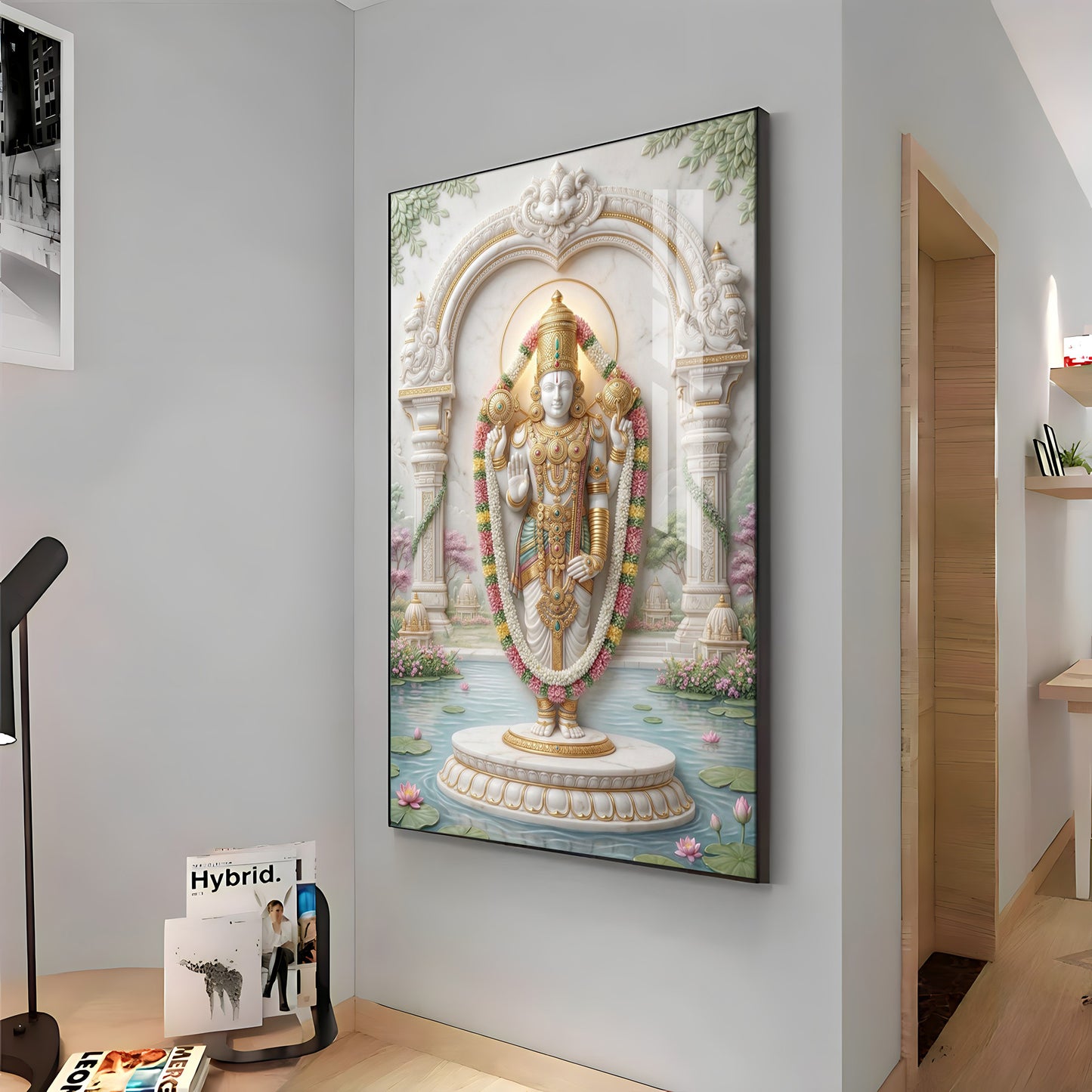 Hindu God Venkateswara Premium Acrylic Vertical Wall Art