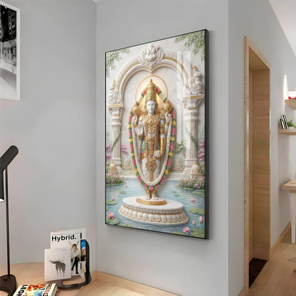 Hindu God Venkateswara Premium Acrylic Vertical Wall Art