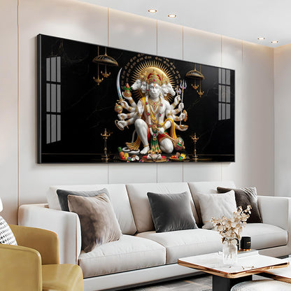 Cosmic Lord Of Panchamukhi Hanuman Premium Acrylic Horizontal Wall Art
