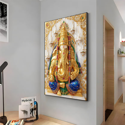 Pillayarpatti Karpaga Vinayagar Premium Acrylic Vertical Wall Art
