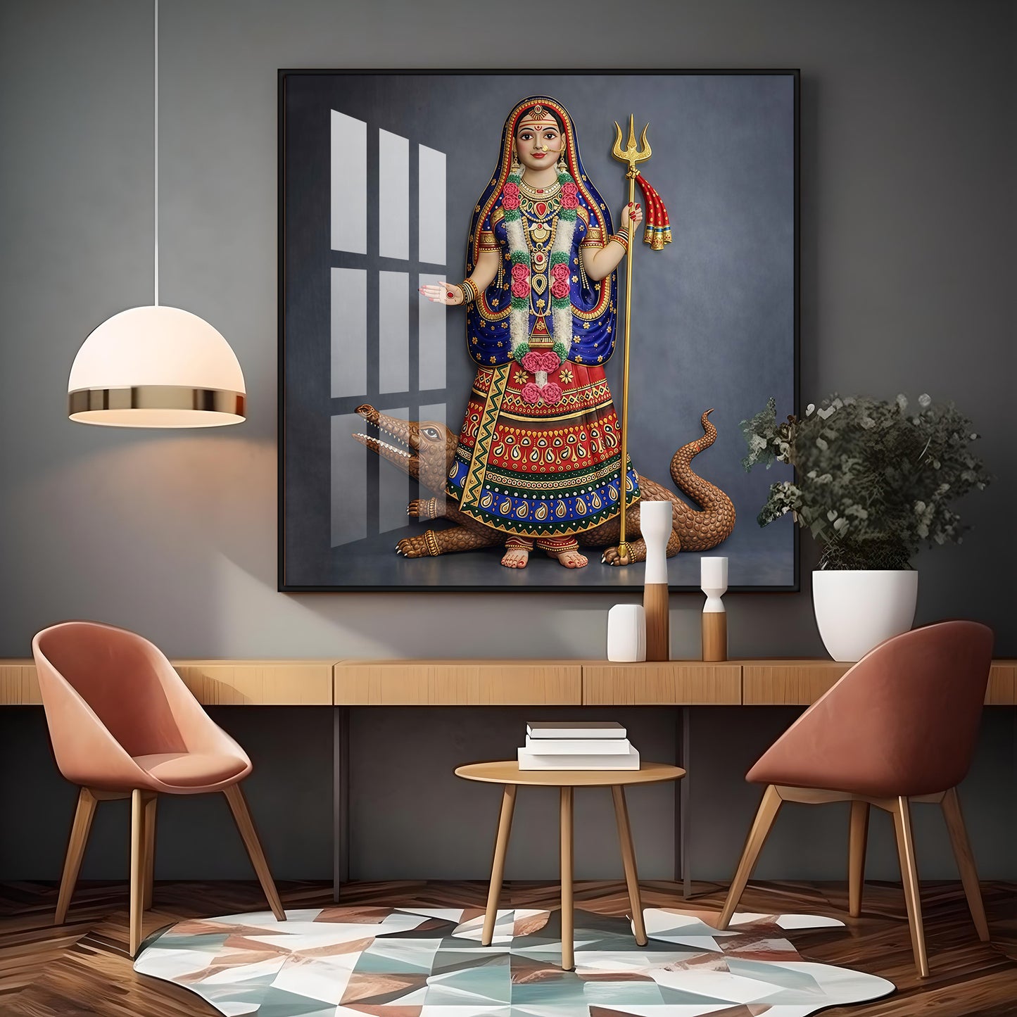 Goddess Khodiyar Maa Premium Acrylic Square Wall Art