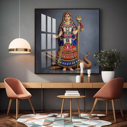 Goddess Khodiyar Maa Premium Acrylic Square Wall Art