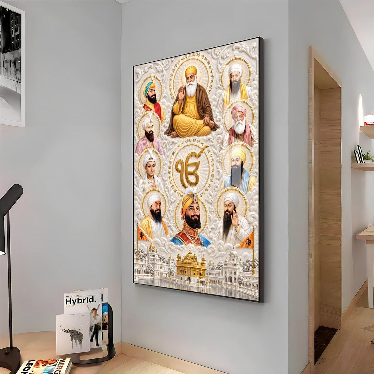 Ten Sikh Gurus Premium Acrylic Vertical Wall Art