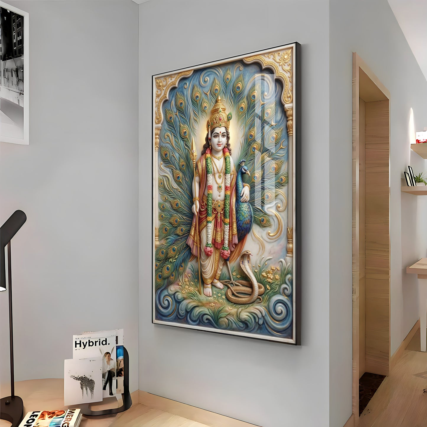 Hindu deity Lord Murugan Premium Acrylic Vertical Wall Art