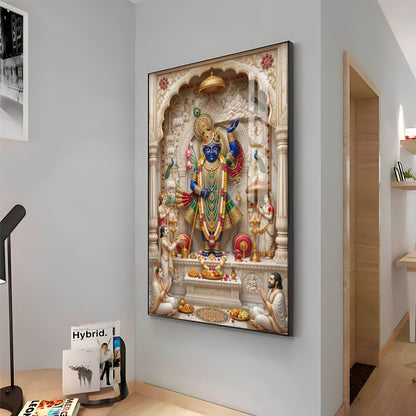 Lord Shrinathji Pichwai Premium Acrylic Vertical Wall Art