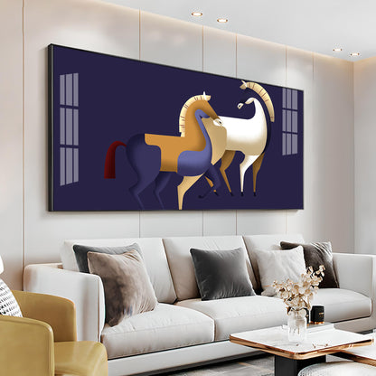 Two Stylized Horses Premium Acrylic Horizontal Wall Art