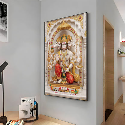 Peaceful Presence Of Hanuman Ji Premium Acrylic Vertical Wall Art