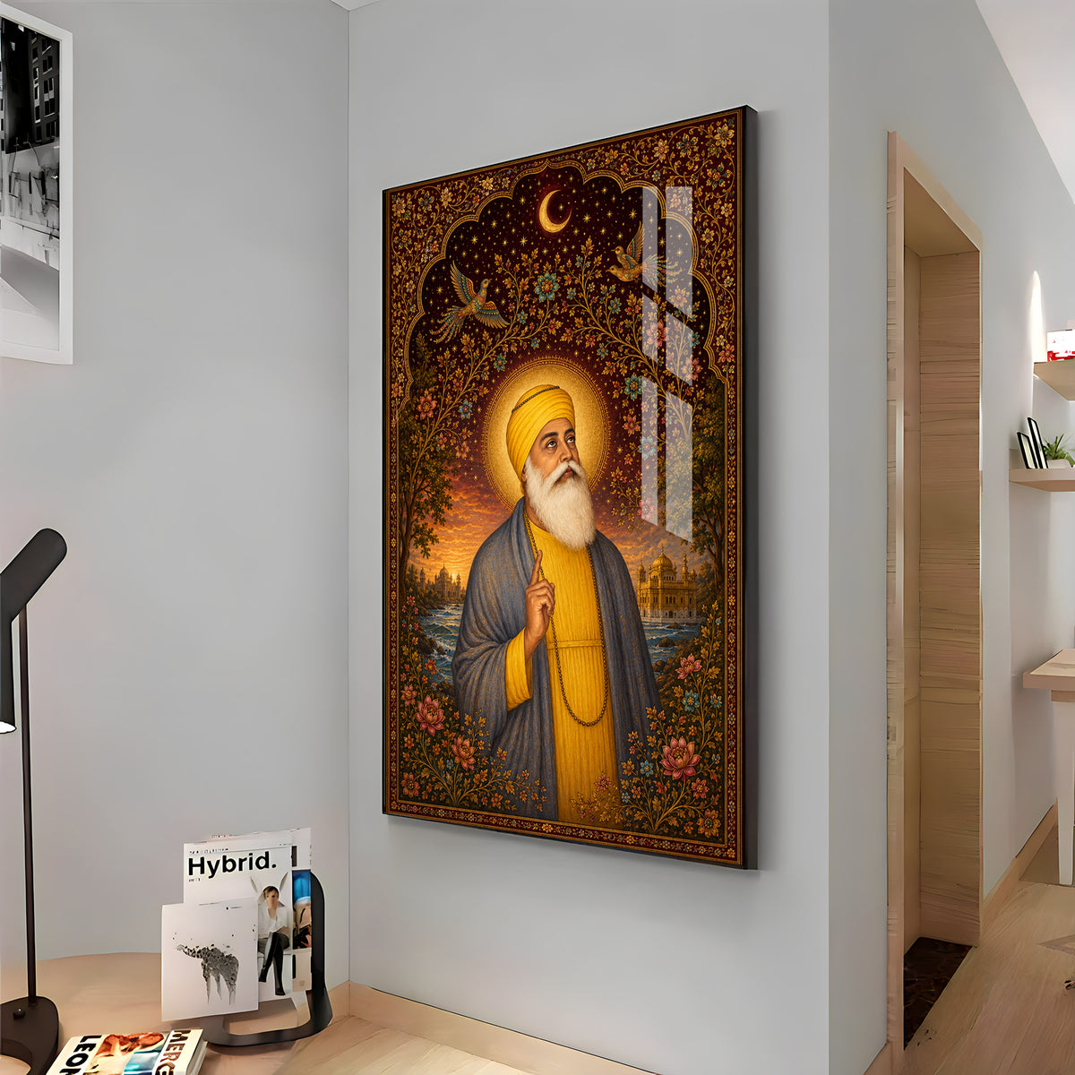 Guru Nanak Dev Ji Spiritual Grace Premium Acrylic Vertical Wall Art