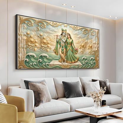 Divine Goddess Radha Krishna Premium Acrylic Horizontal Wall Art