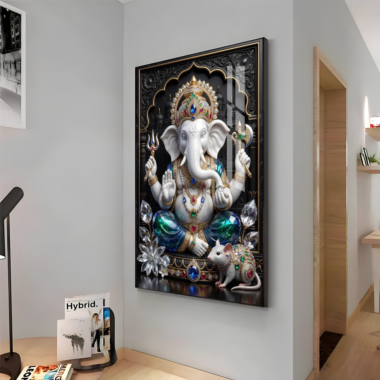Hindu Deity Ganpati Ji Premium Acrylic Vertical Wall Art
