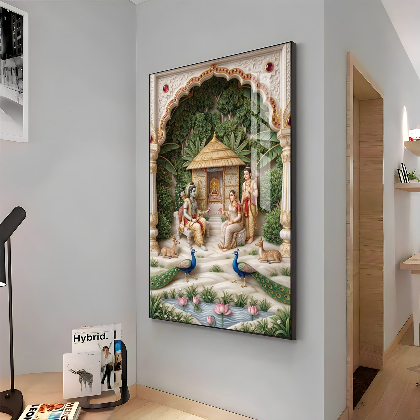 Lord Ram, Devi Sita & Lakshmana Premium Acrylic Vertical Wall Art