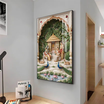 Lord Ram, Devi Sita & Lakshmana Premium Acrylic Vertical Wall Art
