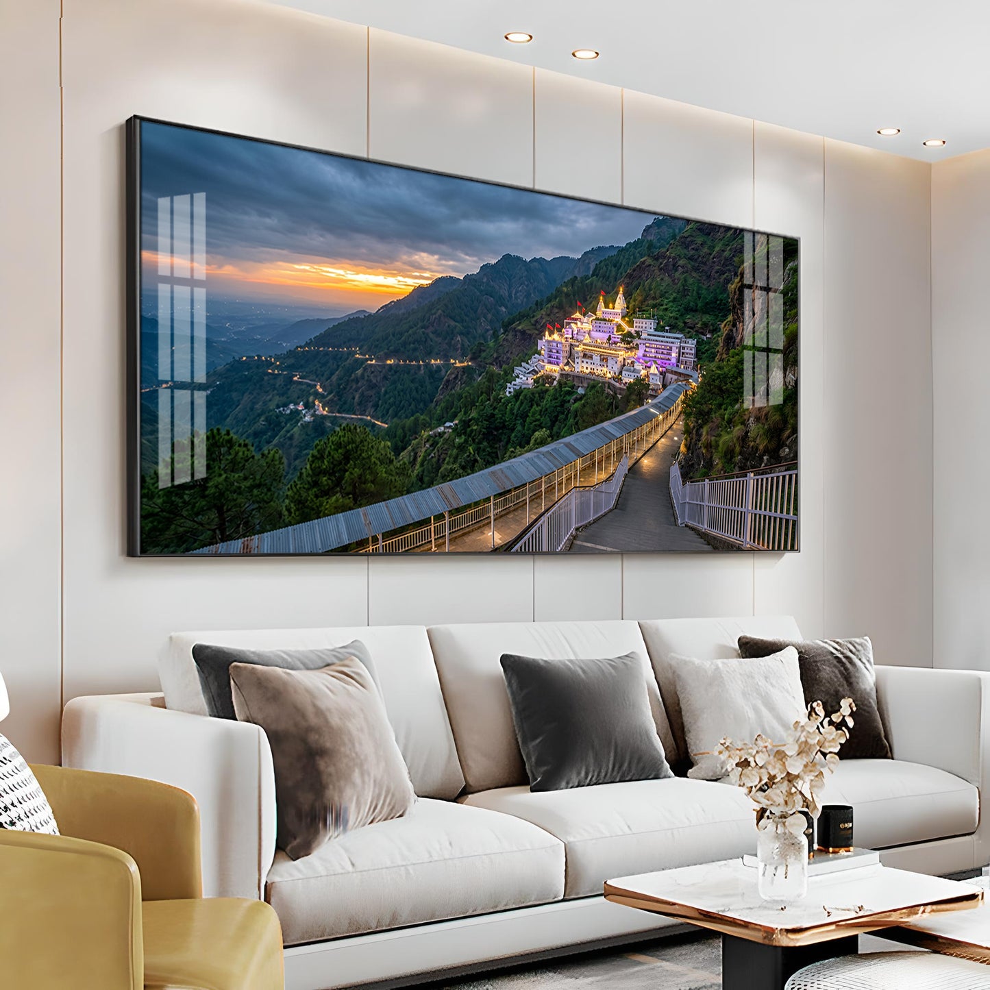 Shri Mata Vaishno Devi Shrine Premium Acrylic Horizontal Wall Art