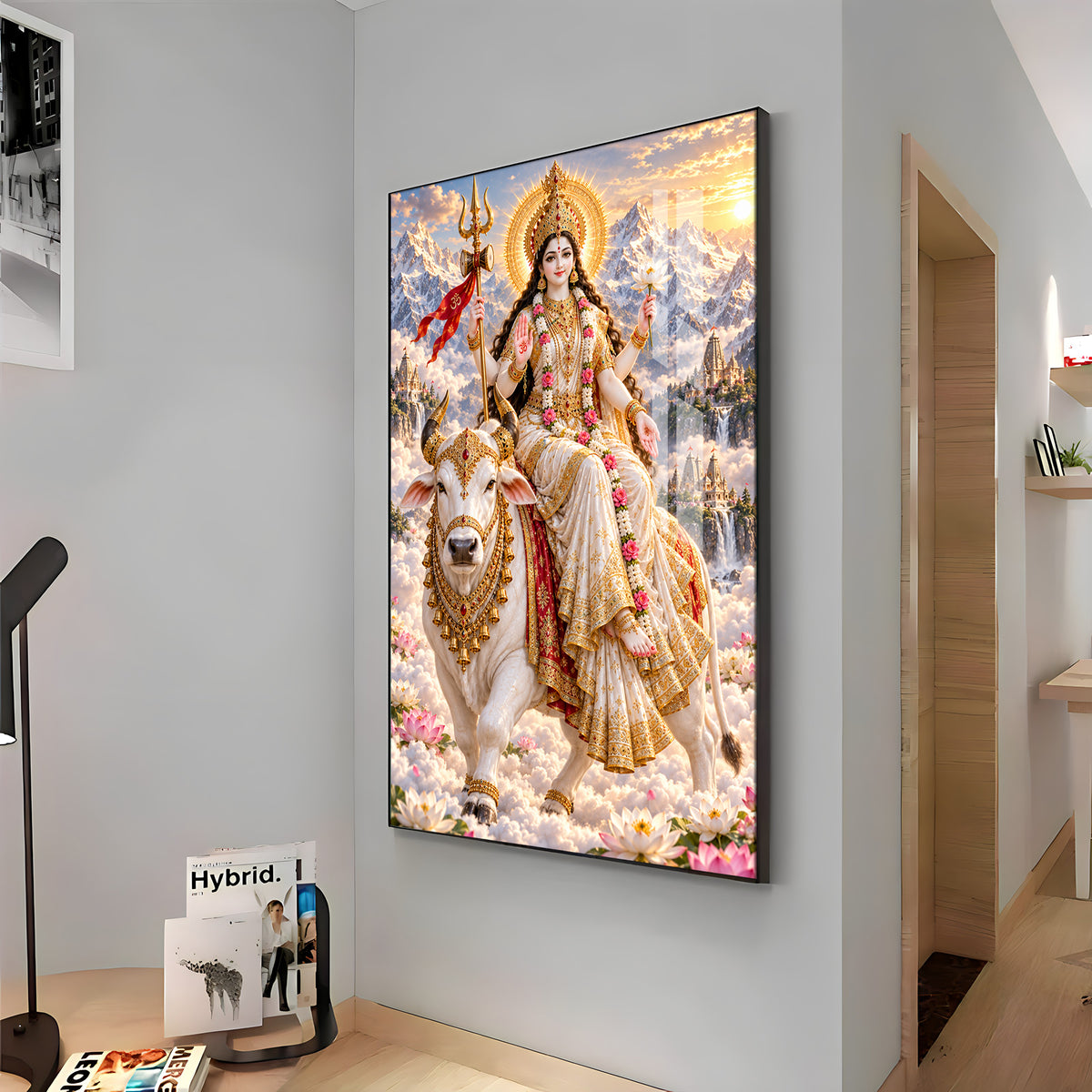 Divine Maa Shailputri Premium Acrylic Vertical Wall Art