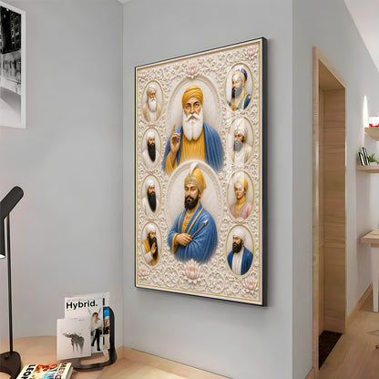Divine 10 Gurus Premium Acrylic Vertical Wall Art