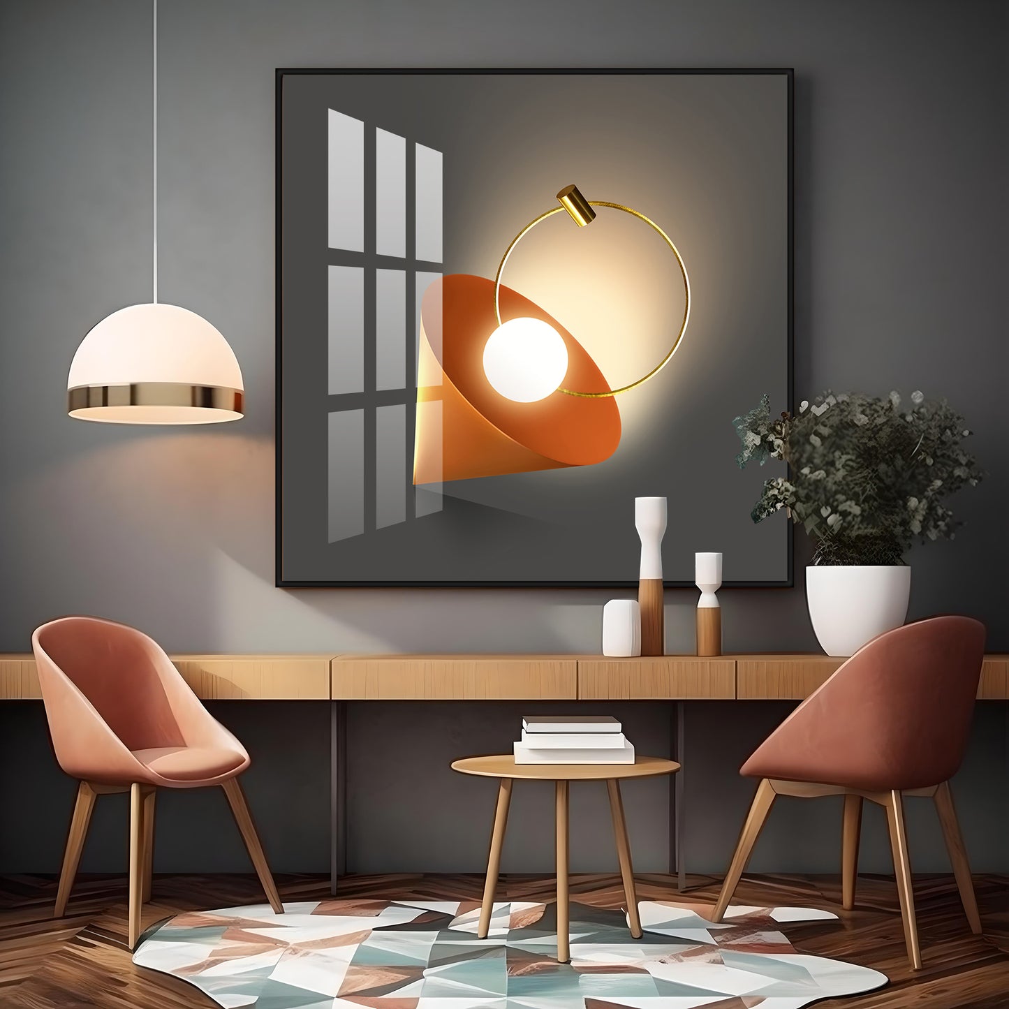 Abstract Geometrical Patterns Premium Acrylic Square Wall Art