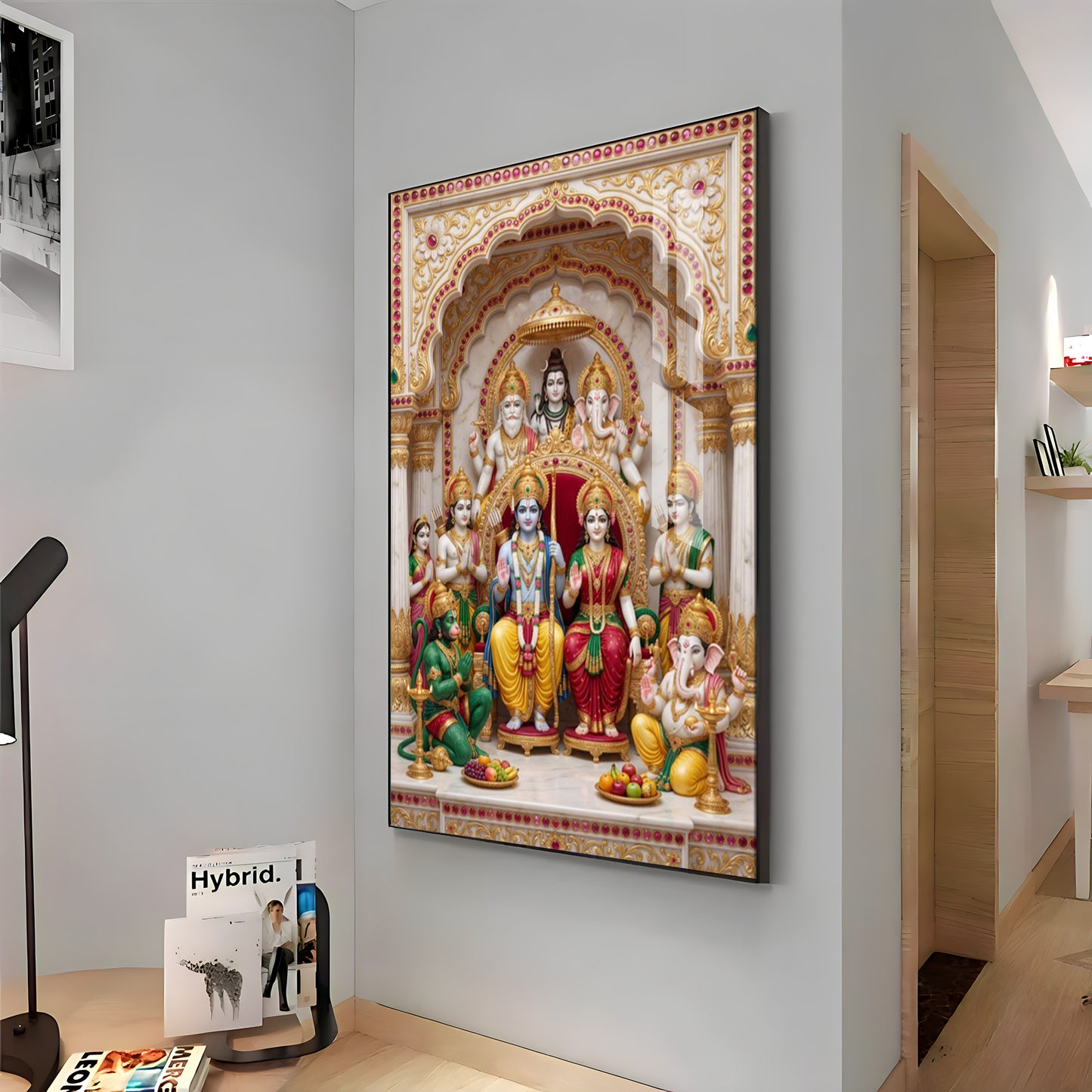 Divine Ram Darbar Premium Acrylic Vertical Wall Art