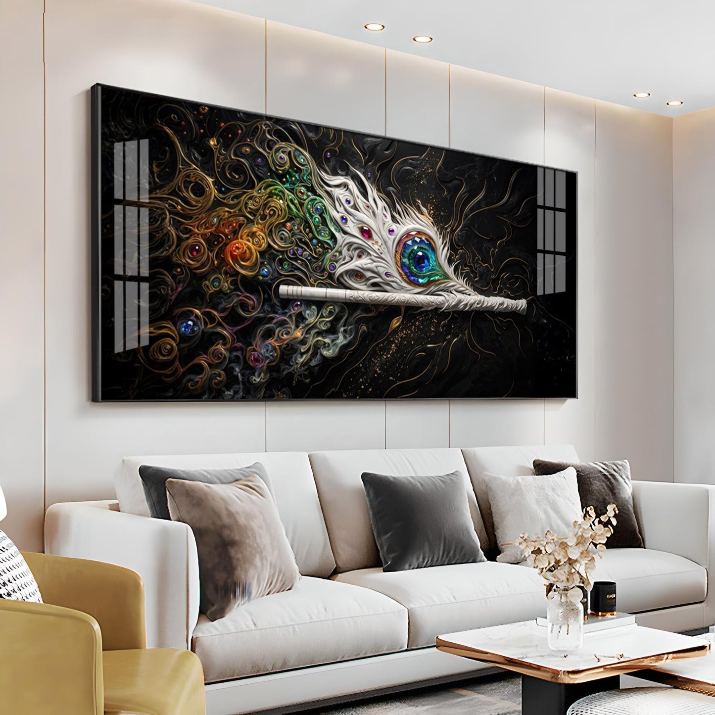 Colorful Breeze White Flute Premium Acrylic Horizontal Wall Art