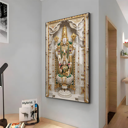 Shree Lakshmi Narayan Bhagwan Premium Acrylic Vertical Wall Art