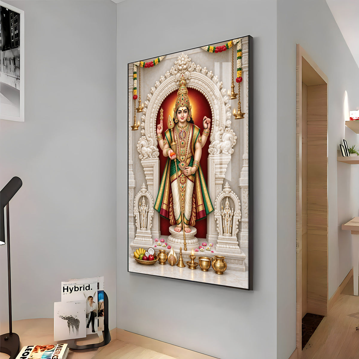 Murugan With Vel Premium Acrylic Vertical Wall Art