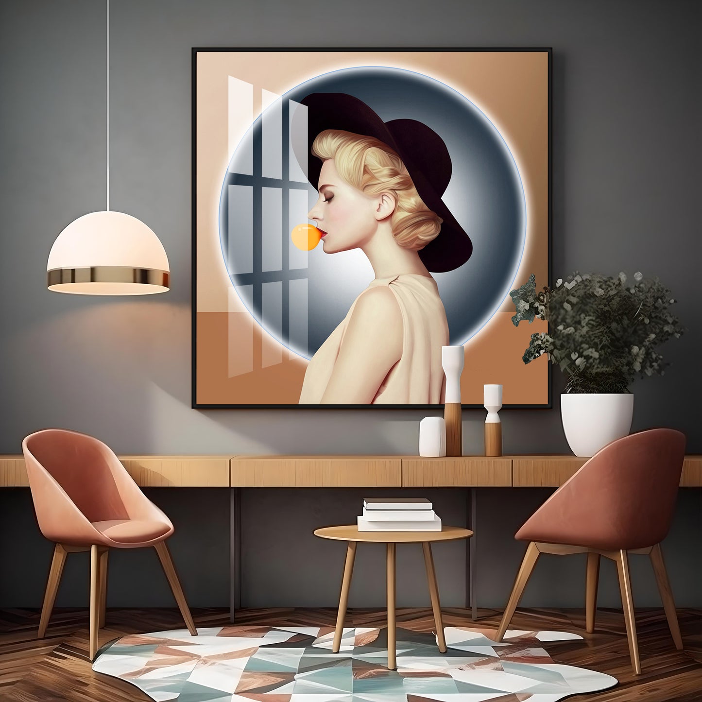 Modern Woman Premium Acrylic Square Wall Art