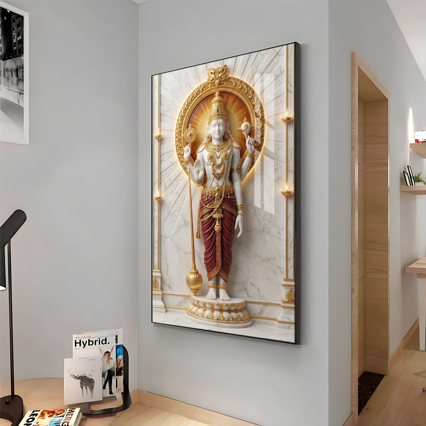 Hindu Deity Kartikeya Premium Acrylic Vertical Wall Art