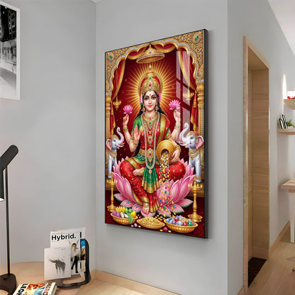 Devi Lakshmi Goddess Of Wealth Premium Acrylic Vertical Wall Art
