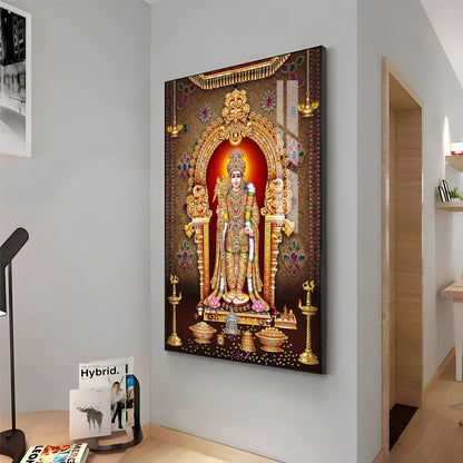 Depicts Lord Murugan Premium Acrylic Vertical Wall Art