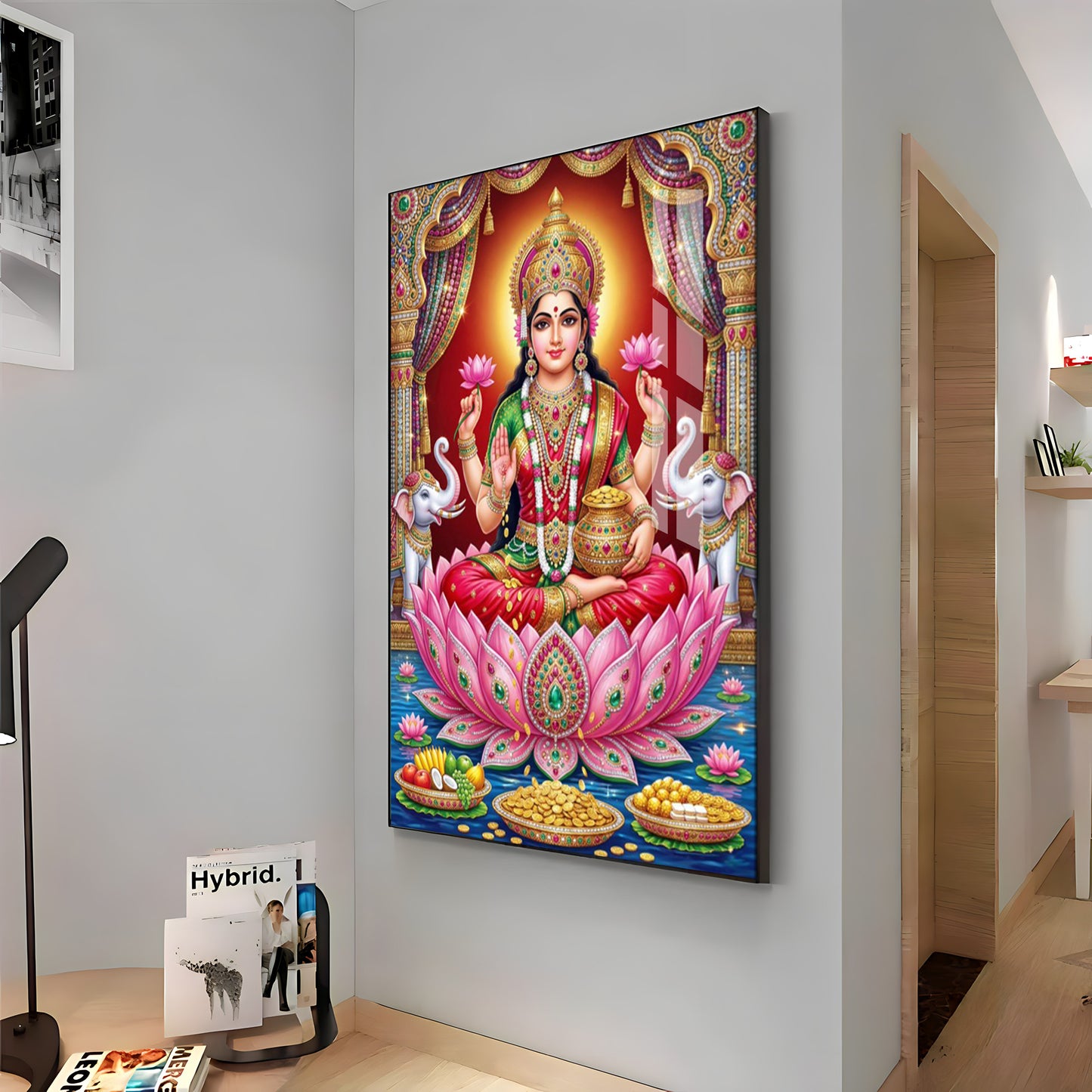 Goddess Mahalakshmi Premium Acrylic Vertical Wall Art