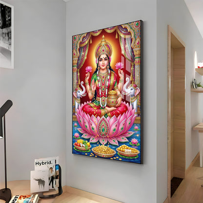 Goddess Mahalakshmi Premium Acrylic Vertical Wall Art