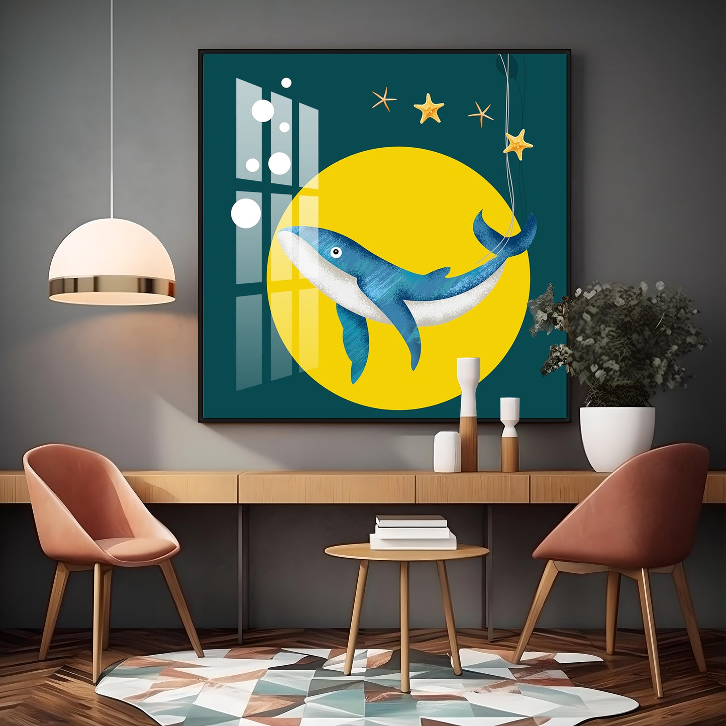 Whale Ocean Premium Acrylic Square Wall Art