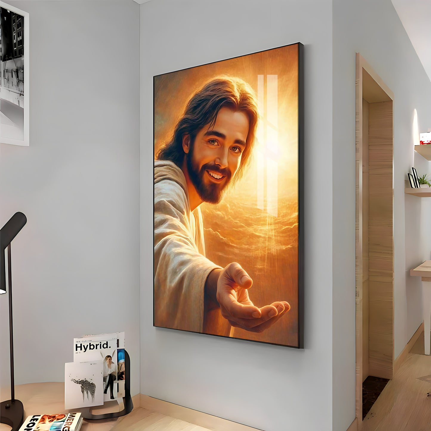 Smiling Jesus Christ Premium Acrylic Vertical Wall Art