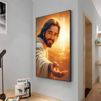 Smiling Jesus Christ Premium Acrylic Vertical Wall Art