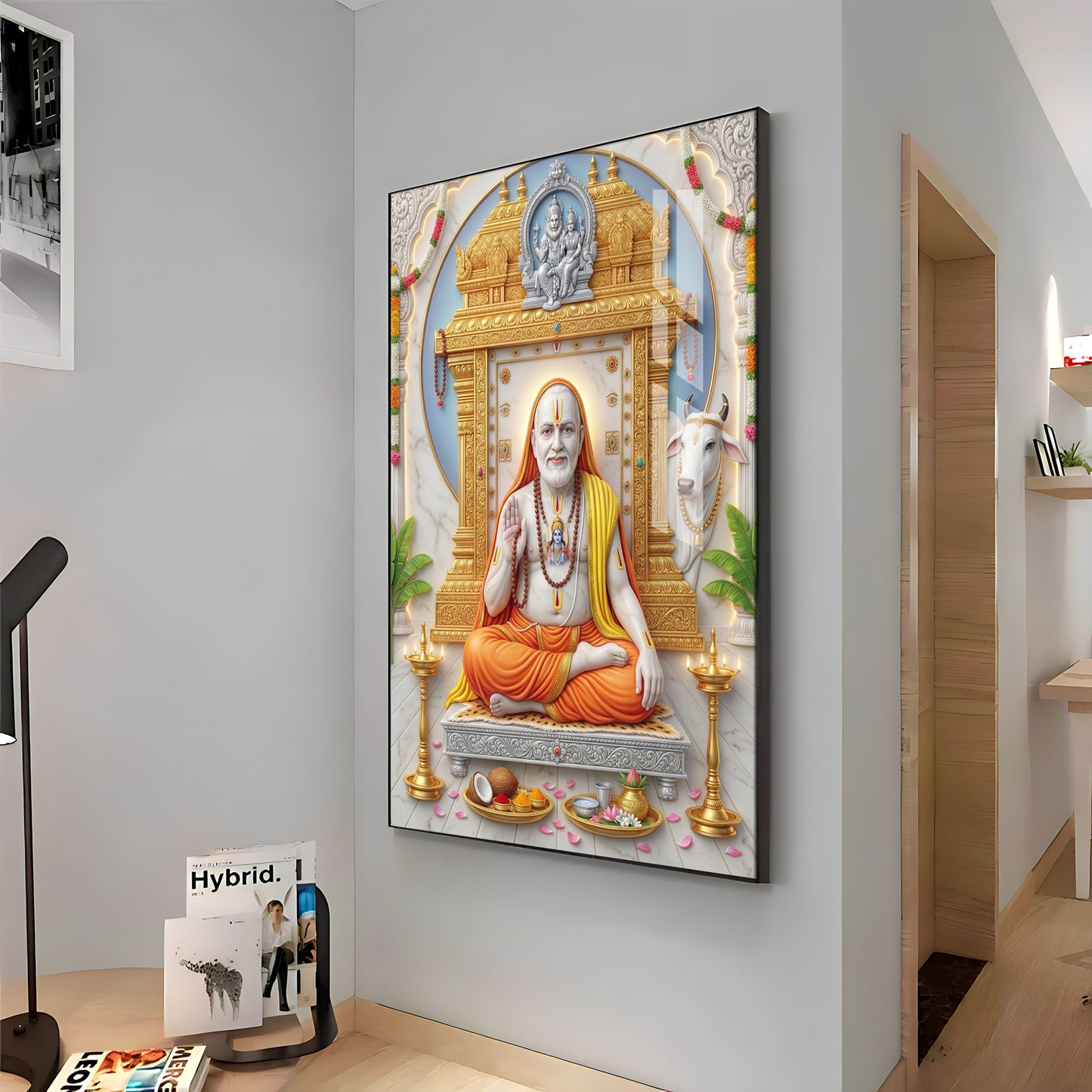 Sri Raghavendra Swamy Ji Premium Acrylic Vertical Wall Art
