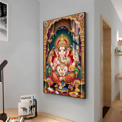 God Ganesha Premium Acrylic Vertical Wall Art