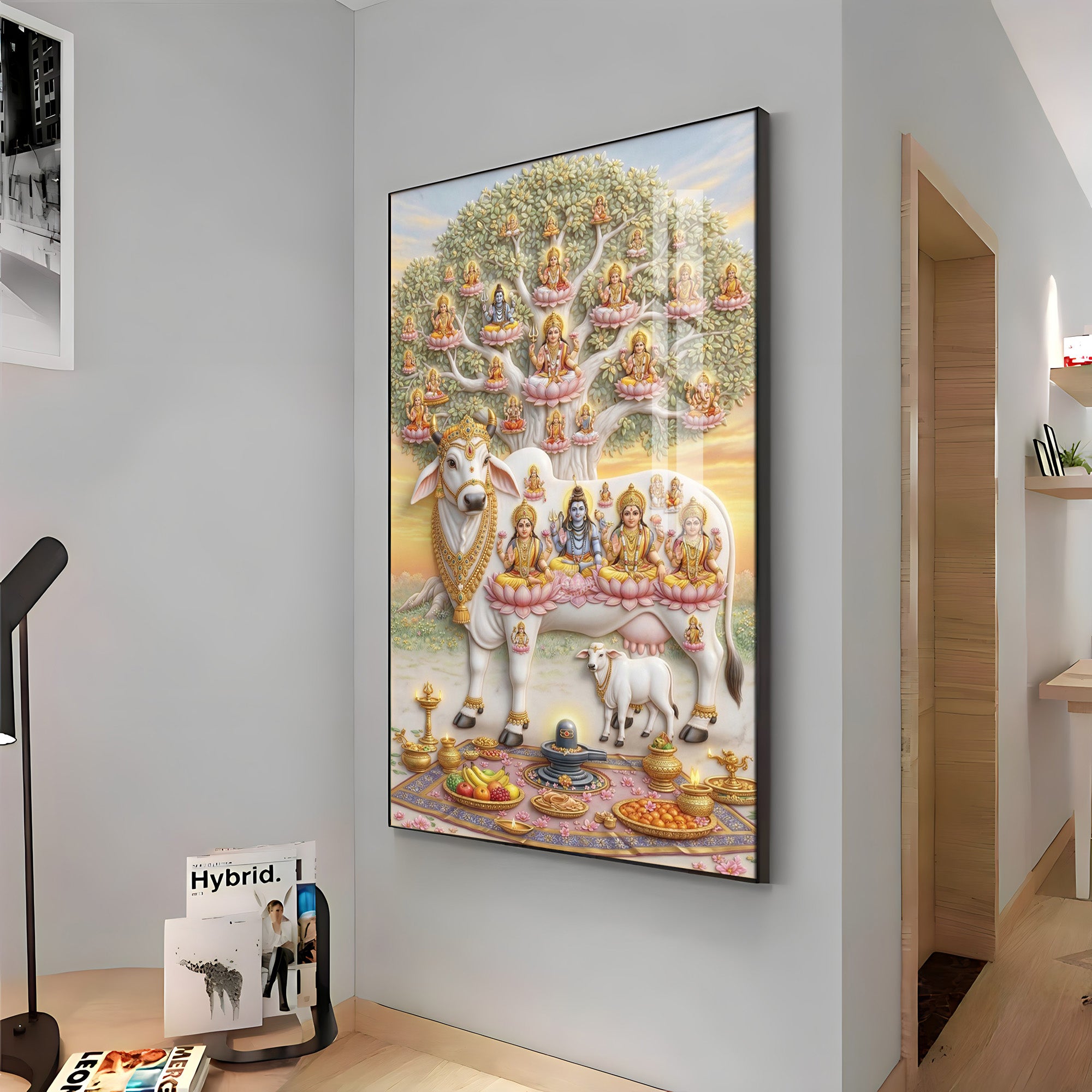 Gomatha Kamadhenu Premium Acrylic Vertical Wall Art