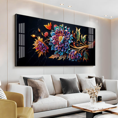 Colorful Floral Premium Acrylic Horizontal Wall Art